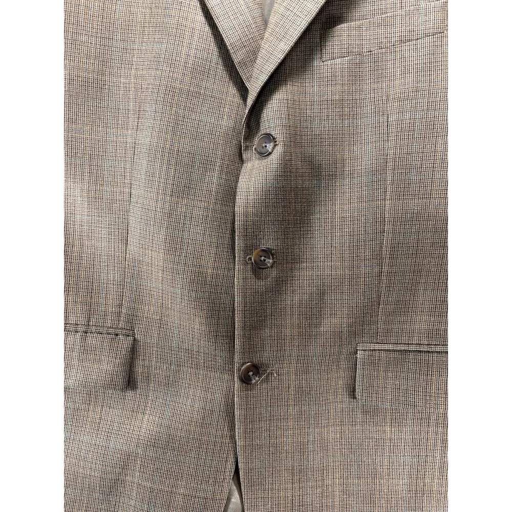 Ralph Lauren Black Label 40R Sport Coat Blazer Silk Wool Brown‎ Micro Plaid